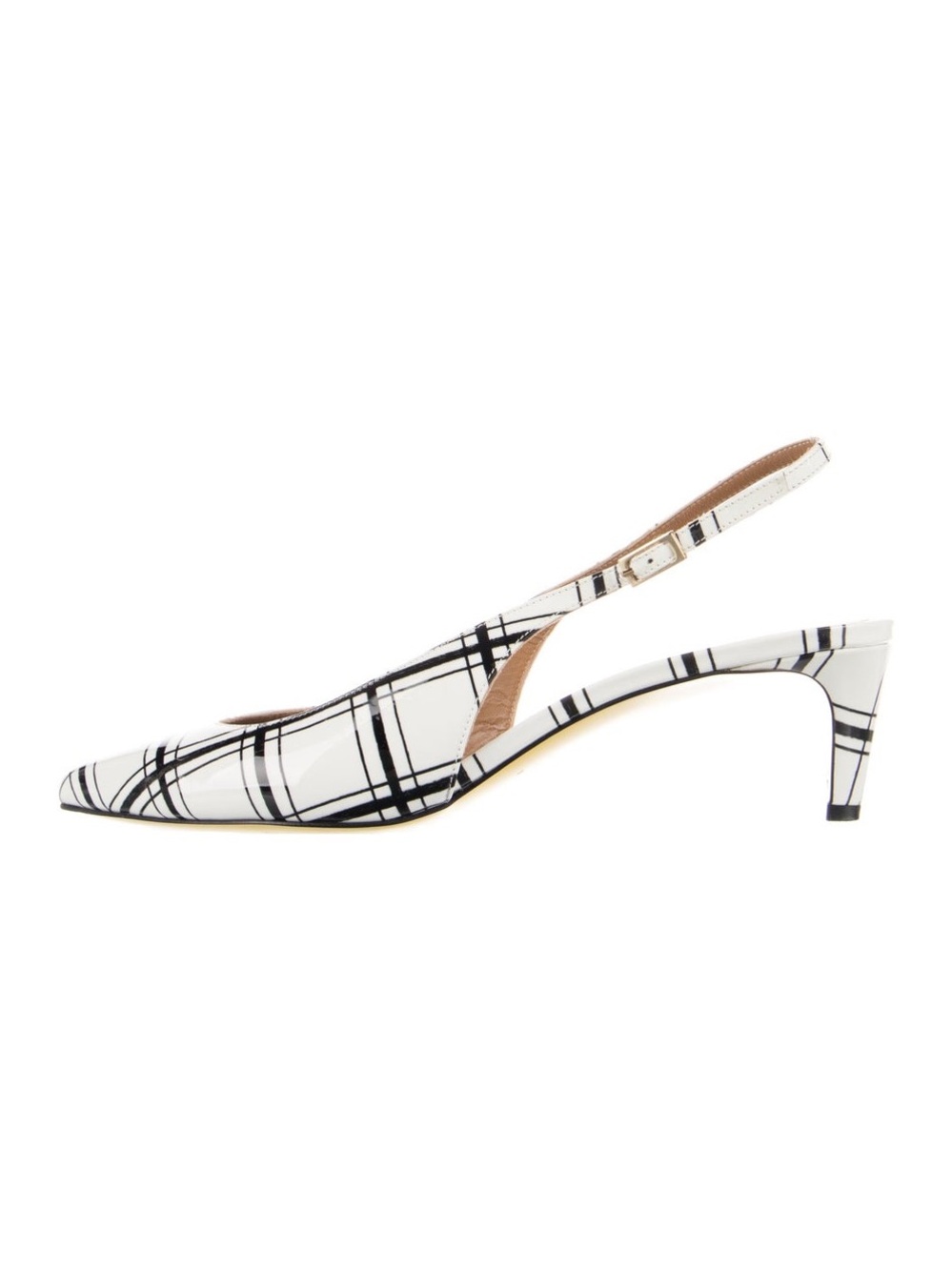 Marni patent Leather Plaid Print Slingback heels. New, NEVER WORN!